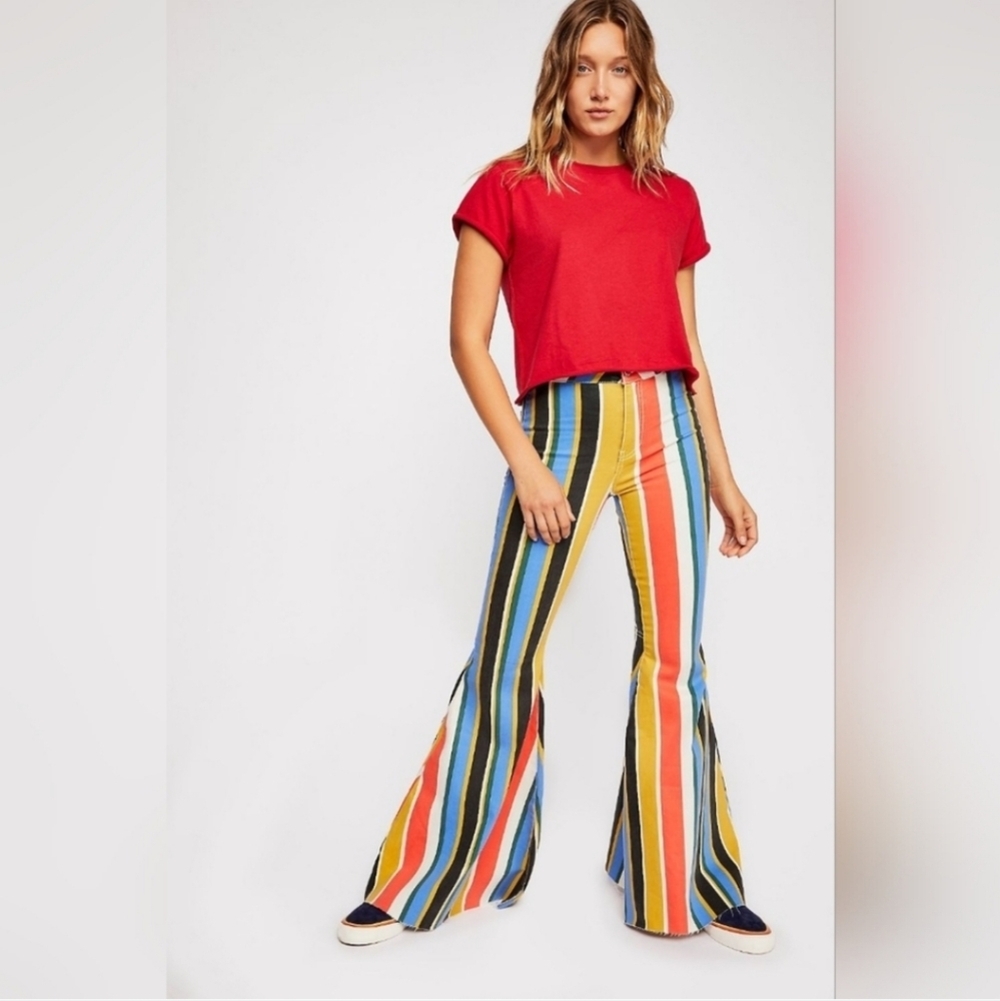 We The Free Float On By Stripe Bell Bottoms - Picture 7 of 7